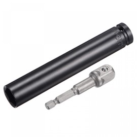 sourcing map Accessory Set for 1/2 Inch Socket Spanner 19 mm Deep Hexagonal Socket with 6 Inch Length and 1/4 Inch Hex Shank Adapter