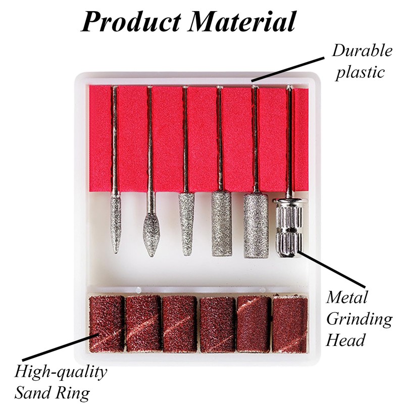 6 Pcs Nail Drill Bits, File Nail Drill Bits, Manicure