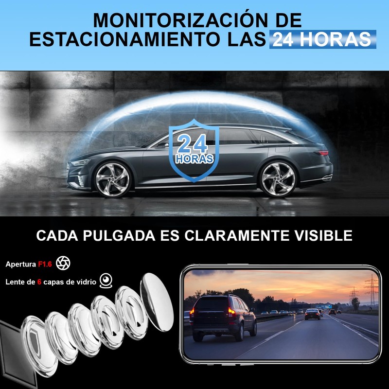 CAVIGLTE Camara para Carro, 1080P HD Dashcam para Auto con