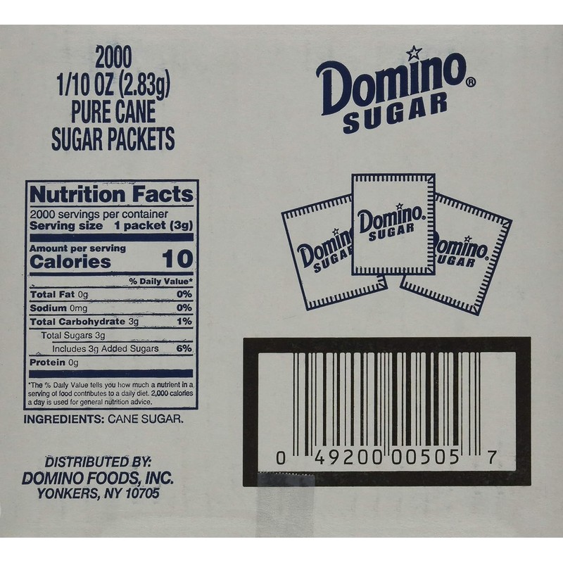 Domino Sugar Packets, 0.1 Ounce (Pack of 2000)