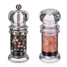 PARENCE.- Set di saliere e pepiere - Macinapepe ed eleganti saliere - Set di 2, macinare (pepe) e spolverare (sale) - Cucina, Casa, Condimento - Trasparente