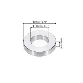 PATIKIL M10 Aluminium Spacer, Pack of 12 Metal Spacers, Aluminium 10.5 mm ID x 20 mm OD x 4 mm L for 3/8 or M10 Screw Bolts