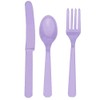 Lavender Assorted Plastic Cutlery Set (24 Count) - Durable &