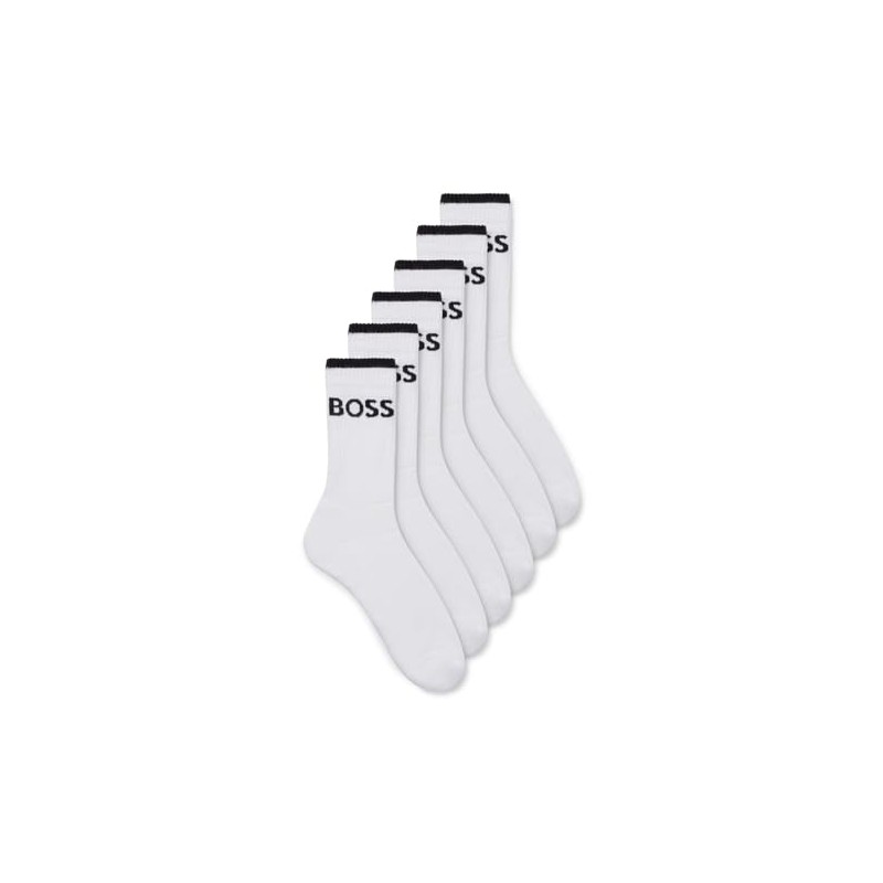 BOSS Men's Socks QS Stripe CC Crew Socks 6 Pairs,