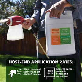 Simple Lawn Solutions - High Potassium Lawn Food Liquid Fertilizer 0-0-25 - Concentrated Spray - Turf Grass Vigor and Plant Hardiness - Summer and Fall - Any Grass Type (2.5 Gallon)