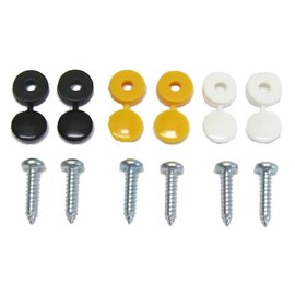 All Trade Direct 12 Pcs Number Plate Caps Screws Bolts Nuts Fitting Fix