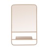 Bloomingville Metal Wall Mirror with 3 Shelves, Blush Color
