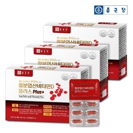 Chong Kun Dang Iron Folic Acid Vitamin D Plus 60 Capsules 3 Boxes 6 Months Supply Vitamin B Copper 542446 / 종근당 철분 엽산 비타민D 플러스 60캡슐 3박스6개월분 비타민B 구리 542446