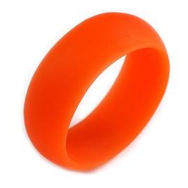 Avalaya Bold Orange Matte Acrylic Bangle Bracelet – 30mm Wide, 68mm Diameter, Medium Fit