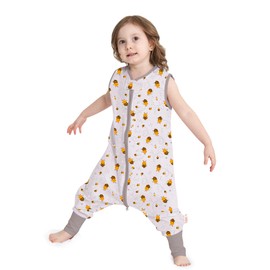 Pack of 2 Baby Sleeping Bags with Feet, 0.5 Togs, 100% Cotton Children's Summer Sleeping Bag for Boys and Girls (Bee + Star, XL/105-115 cm)