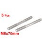 Sourcingmap M6x70mm 304 Stainless Steel Double End Threaded Stud Screw