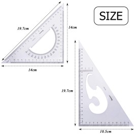 BronaGrand Large Triangle Ruler Square Set, 30/60 and 45/90 Degrees, Set of 2