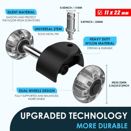 WEWILL Office Chair Wheels, Rubber Replacement Caster Heavy Duty Wheels for Computer Desk Chair to Replace Office Chair mats, Protect Hardwood Floors and Carpet,Suitable for Most Chairs,Set of 5