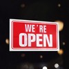 Open Closed Sign Reversible High Contrast Red Shop Double Sided