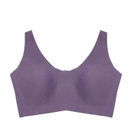 Amofer Women's Comfort Revolution Wireless Evening Bra, Full-Coverage Wirefree T-Shirt Bra Purple