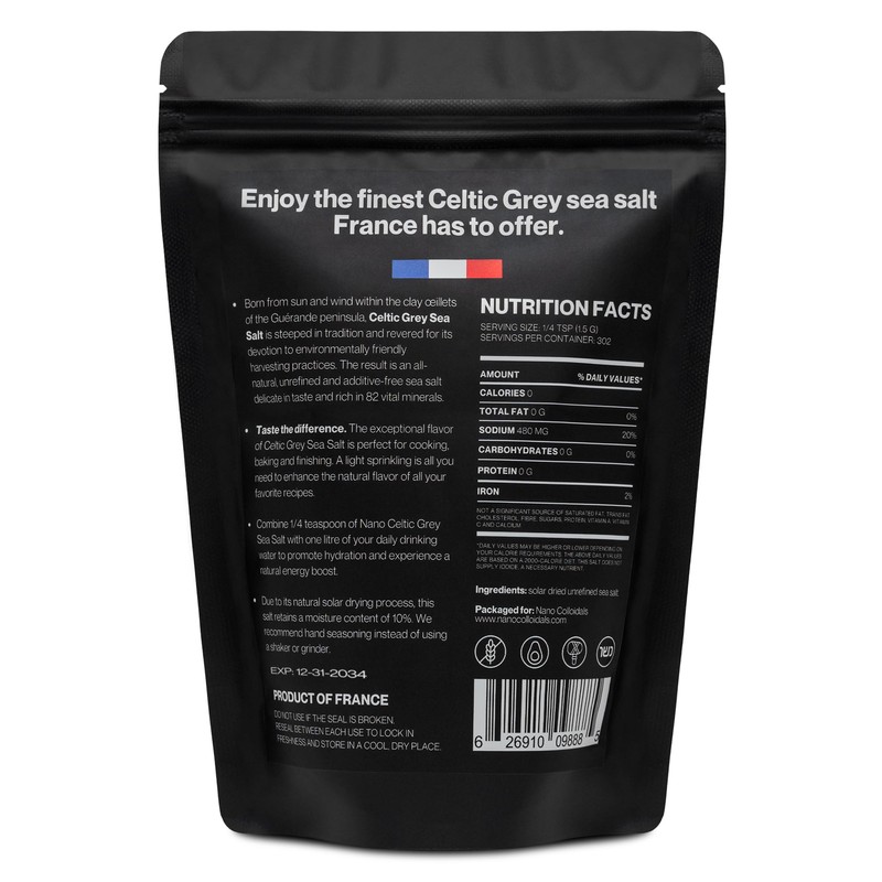 NANO Celtic Grey Sea Salt Organic, Coarse 82 MINERALS |