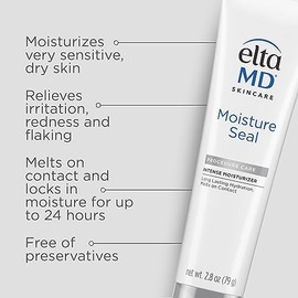 EltaMD Hidratante para el cuidado de la piel Moisture Seal - Hidratante seco para cuerpo y cara para pieles sensibles, tubo de 2.8 onzas