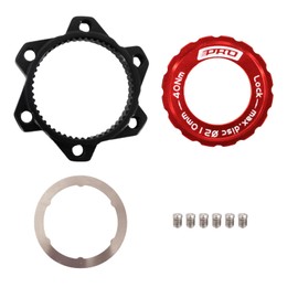 DJC Centerlock to 6 Bolts Rotor Adapter with Lockring, Bike Adapter for Centerlock Convert to 6 Bolts Rotor Disc MTB Road Bike (red)