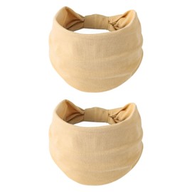 perfeclan 2Pcs Headband Bandanas Stretch Belt Washable Lightweight Hairband Sweatband for Riding Basketball Gym Fitness Cross Training, Khaki