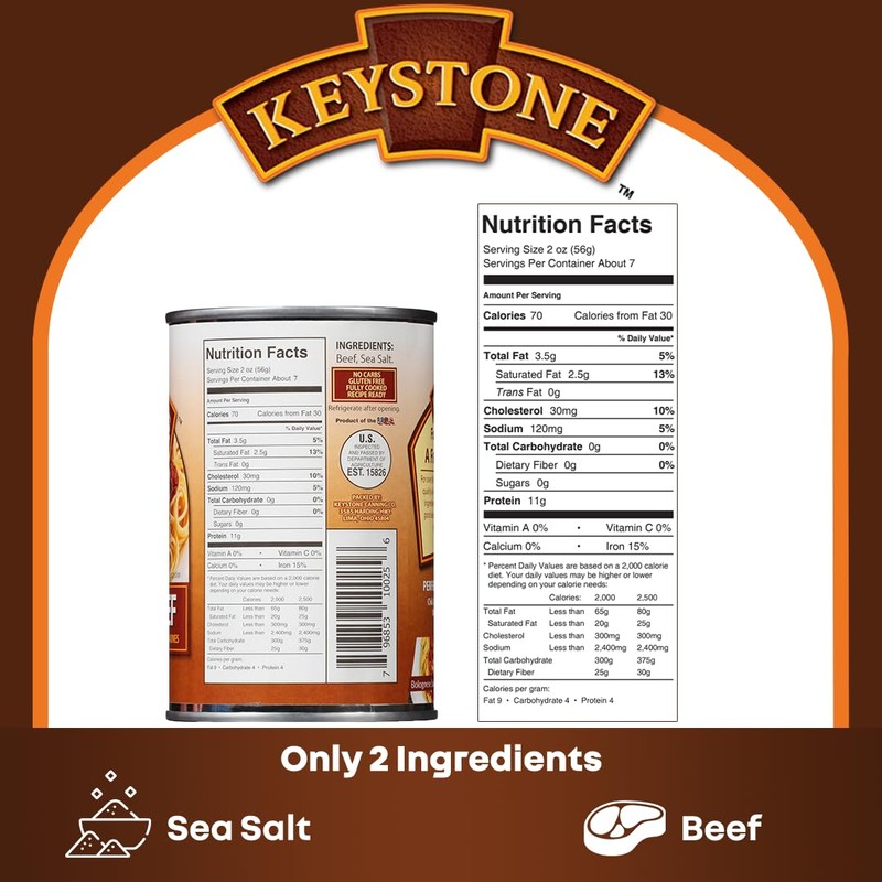 Keystone Meats All Natural Heat and Serve Ground Beef 14