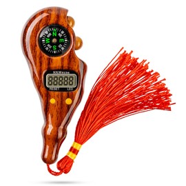 s Digital Finger Tasbih with Compass & Night Light - Islamic Prayer Beads Counter, Finger Counter for Dhikr, Meditation, Relaxation, and Healing (Walnut Wood)