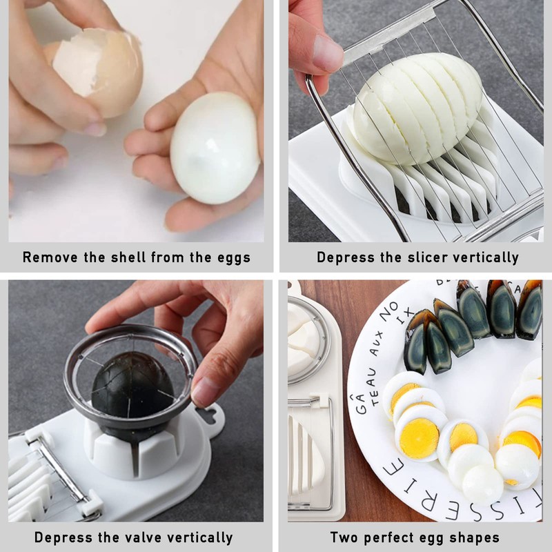 jiuzcare Egg Slicer 2 in 1 Egg Cutting Tool Metal