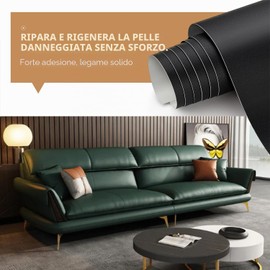 Pelle Adesiva per Riparazioni Autoadesivo, 20 x 100 cm Patch di Riparazione in Pelle, Toppe per Riparazione Autoadesive in PU Pelle per Divani, Sedili Auto, Mobili, Borse, Giacche.(Nero)