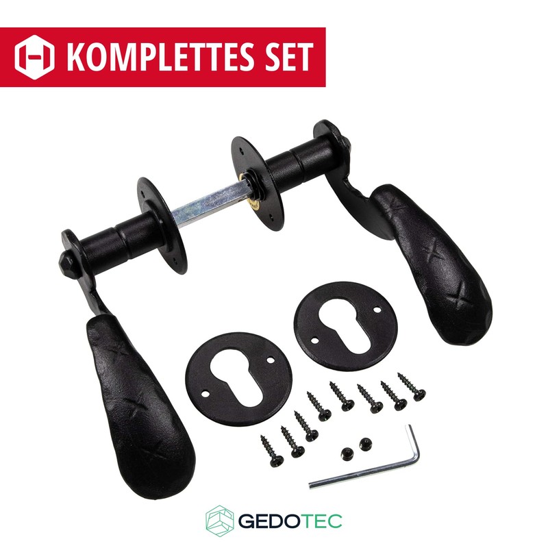 GedoTec Livigno Door Handle Wrought Iron 1 Set - Door