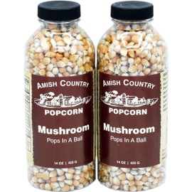 Amish Country Popcorn | 2-14 oz Bottles | Mushroom Popcorn Kernels | Old Fashioned, Non-GMO and Gluten Free (2-14 oz Bottles)