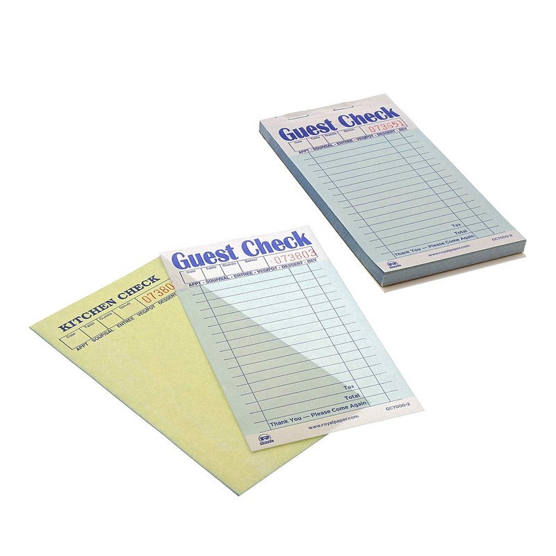 AmerCare Royal Green Guest Check Paper Receipt Book, Carbonless Order