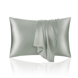 ECOSA Luxurious 30 Momme 100% Mulberry Silk Pillowcase (50x70cm) – 6A Grade Charmeuse Weave, Oeko-TEX® Certified – Frizz-Free Hair & Wrinkle-Free Skin (Glacial Green)