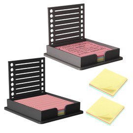 4Pcs Sticky Note Stencil and Holder - Lined 3x3 to-Do List Template & Memo Pad Organizer, Compatible with Post-It Notes, Line Drawing Tool for Office, Home, School （2 Stencils and 2 Sticky Notes）