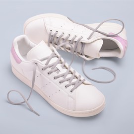 Miscly Oval Athletic Shoe Laces, Multiple Lengths and Colors Available (Light Grey, 36" (91 cm))