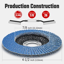 Revvstark Flap Discs Mixed Grit 40/60/80/120, 4 1/2 x 7/8-Inch Flap Sanding Disc, T29 Zirconia Abrasive Grinding Wheel 4-1/2 in for Metal, Stainless Steel (30 Pack)