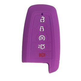 Key Fob Cover for Edge Escape: 5 Buttons Remote Case Protector Fit for Ford Explorer Expedition Bronco F150 F250 F450 Fusion Maverick Mustang 2017 to 2024 164R8166 M3NA2C93142600 HC3T15K601BB Purple