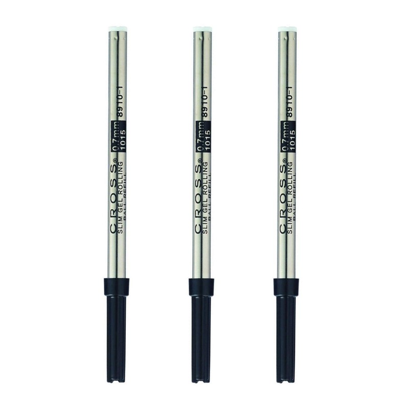 Cross Gel Rollerball Pen Refill (Black/Slim, 3-Pack) Bundle (3 Items)