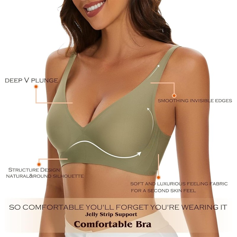 Ronronner Women's Bra, Comfort Bra, Removable Padded Bra, Seamless Full