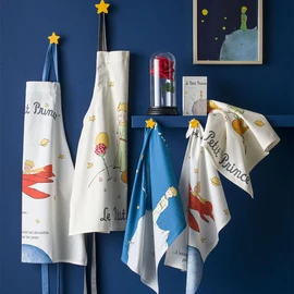 Coucke French Cotton Digitally Printed Tea Towel, The Little Prince Cape Design, 20-Inches by 30-Inches, Blue, 100% Cotton