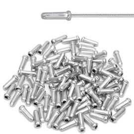 100 Pack Silver Alloy Mountain Bicycle Brake End Sleeves End Caps Sleeves Brake Cable