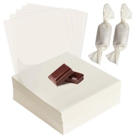 SBYURE1000pcs Wax Paper Candy Wrappers - Chocolate & Caramel Wrappers, 4.8x4.8 Inch Square Sheets for Caramel, Taffy, Nougat, Treats, Lollipop