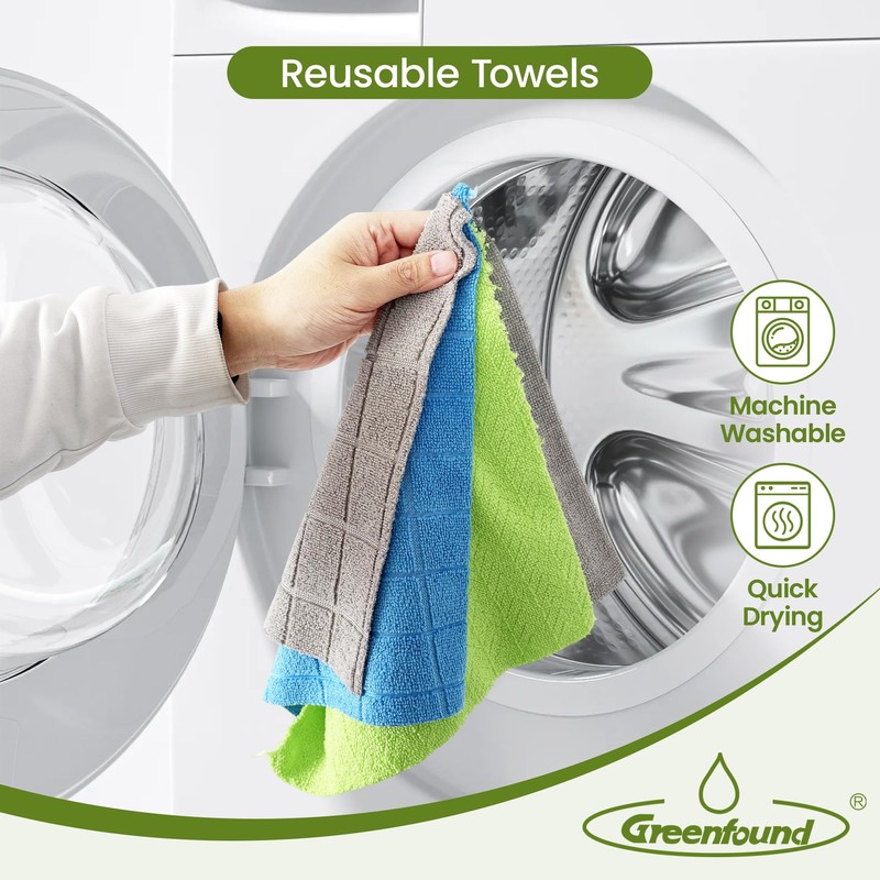 Greenfound Microfiber Cleaning Cloth Roll -80 Pack,Tear Away Microfiber Towels