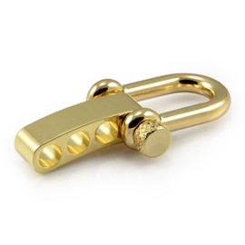 Ganzoo Stainless Steel Shackles Straight U Shape Twist Lock with Screw Bolts Surface Gold 3 Pack Size M Opening 19x10mm 5mm Material Thickness 23g DIY Accessories for Paracord 550 Bracelets