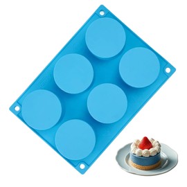 DELUXEFOX シリンダー型 シリコンモールド 6個セット ベーキング用 チョコレート型 お菓子型 クッキー型 ケーキ型 多用途 耐熱 ノンスティック 製菓道具 手工芸品 樹脂コースター キッチンツール (ブルー)