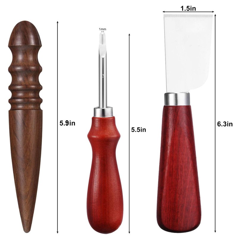 Honoson 6 Piece Leather Craft Tool Set - Includes 4