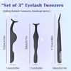TORMEN Eyelash Tweezers Set, Stainless Steel Lash Applicator, Stainless