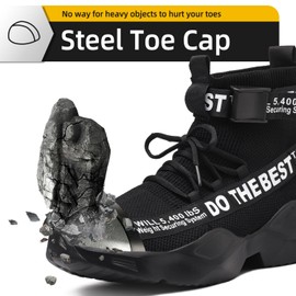 Furuian Steel Toe Shoes for Men Women Comfortable Lightweight Safety Snekaers Industrial Construction Work Shoes for Men