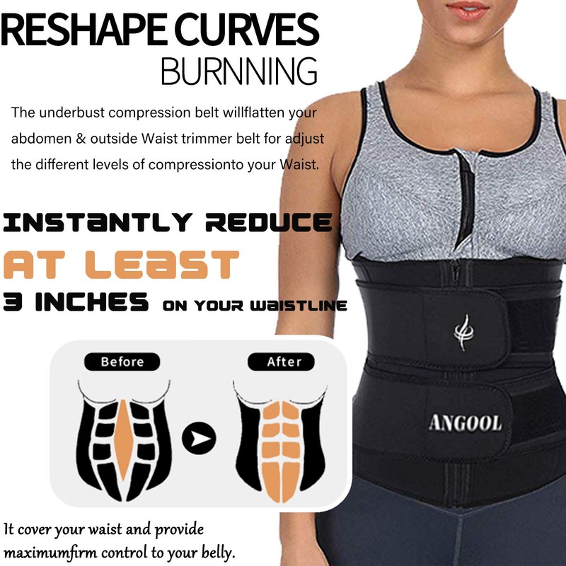 ANGOOL Neopren Waist Trainer For Women,Workout Plus Size Trimmer Belt