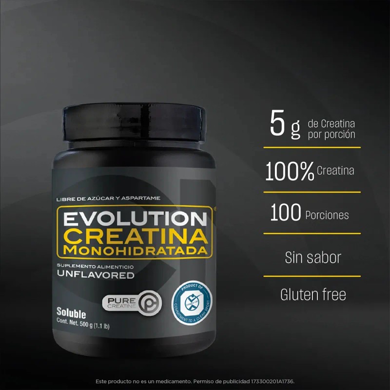 Creatina Monohidratada Pura Polvo Sabor 100 Servicios Suplementos Alimenticios Creatine