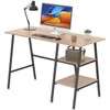 VECELO 43 Inch Computer Desk Home Office Oak Study Desk