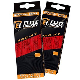 Elite Hockey Pro-X7 Skate Laces (DBL, X7-Red, 120")
